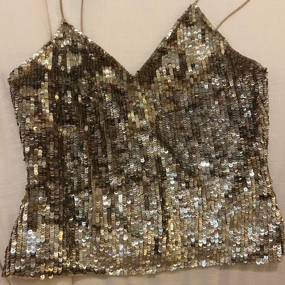 Alice + Olivia Gold Sequin Camisole Top - Picture 5 of 8